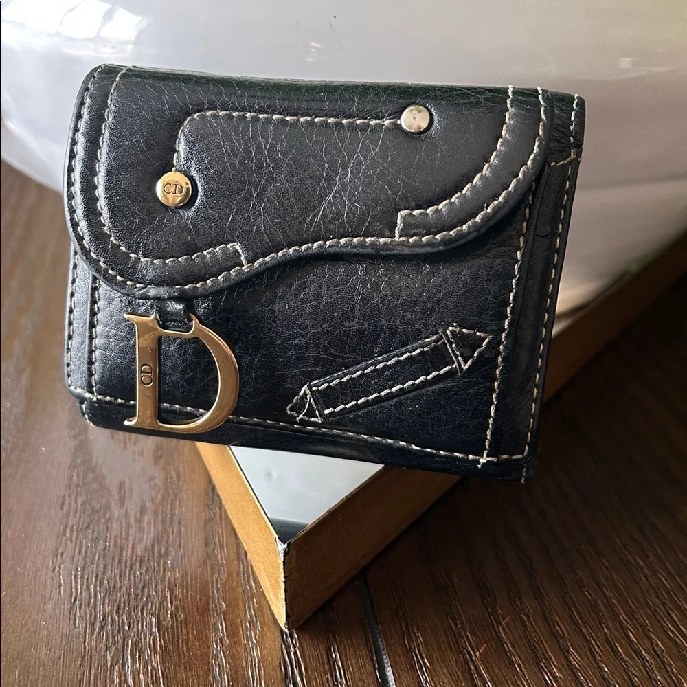 Christian Dior Vintage Saddle Bifold Compact Wallet
